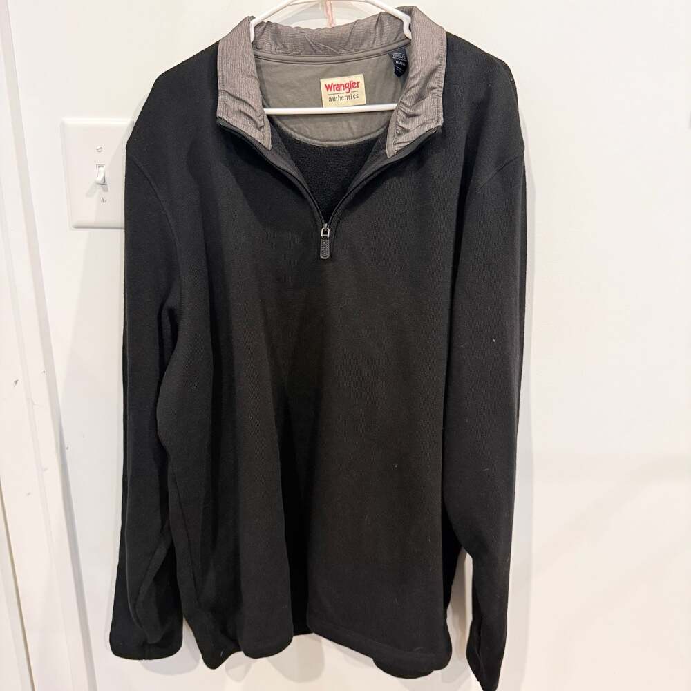 Wrangler Authentics Men's Quarter-Zip Fleece Lined Pullover Sweater
